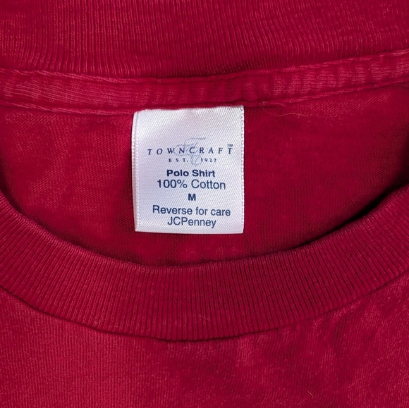 Vintage TownCraft JCPenny Blank Red Pocket Single Stitch T Shirt Size Medium - Picture 3 of 7